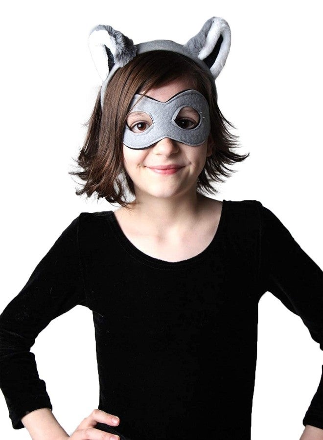 Making Believe Kids Plush Raccoon Headband Ears, Mask & Tail Costume Set - Image 3